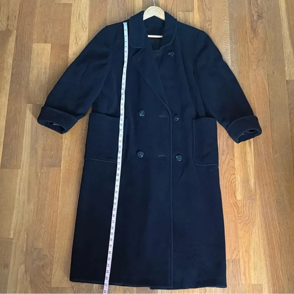 Black Regency Cashmere Double Breasted Trench Coat, Very Warm - 10 - Picture 5 of 8